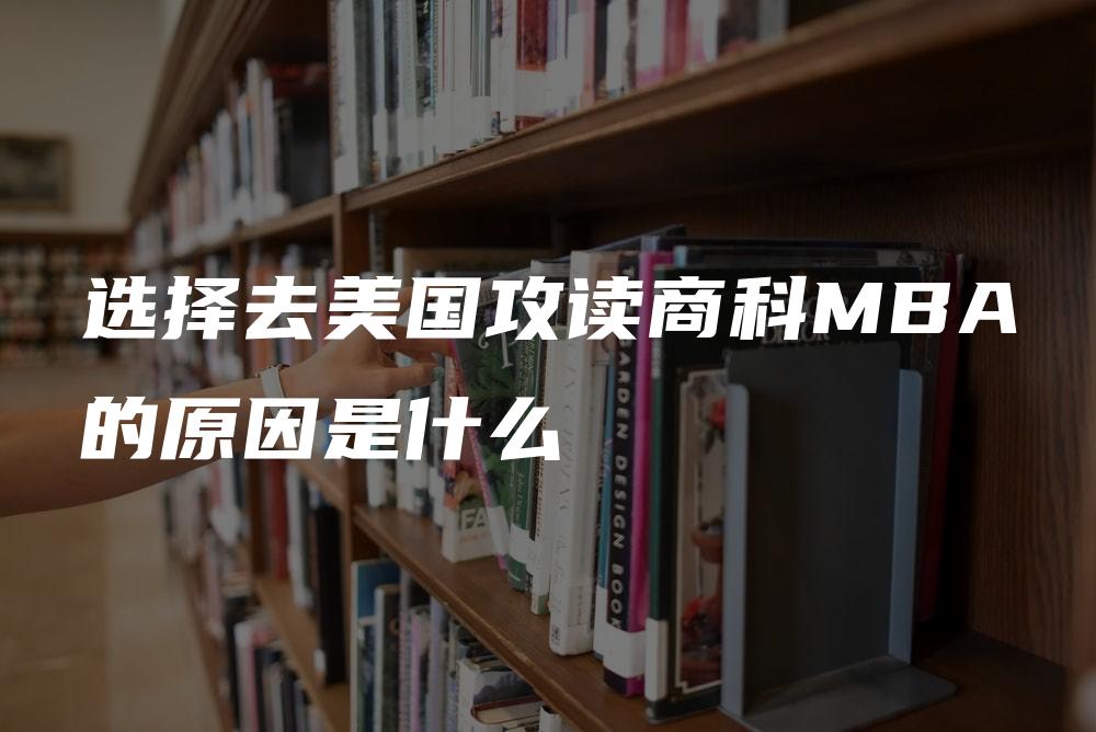 选择去美国攻读商科MBA的原因是什么