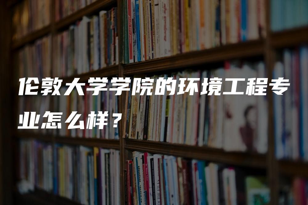 伦敦大学学院的环境工程专业怎么样？