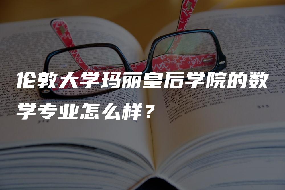 伦敦大学玛丽皇后学院的数学专业怎么样？