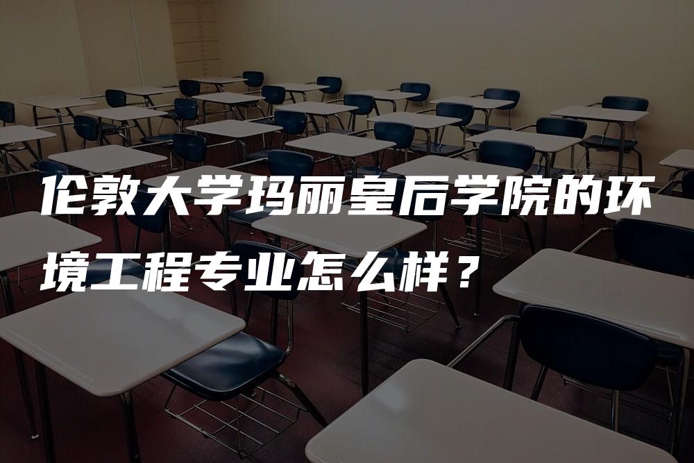 伦敦大学玛丽皇后学院的环境工程专业怎么样？