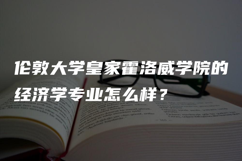 伦敦大学皇家霍洛威学院的经济学专业怎么样？