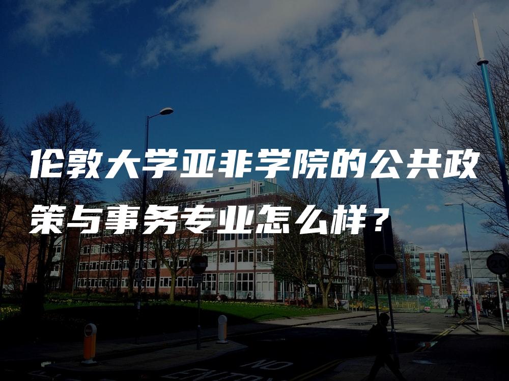 伦敦大学亚非学院的公共政策与事务专业怎么样？