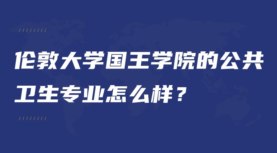 伦敦大学国王学院的公共卫生专业怎么样？