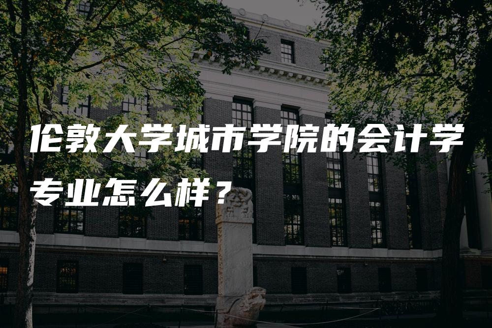 伦敦大学城市学院的会计学专业怎么样？