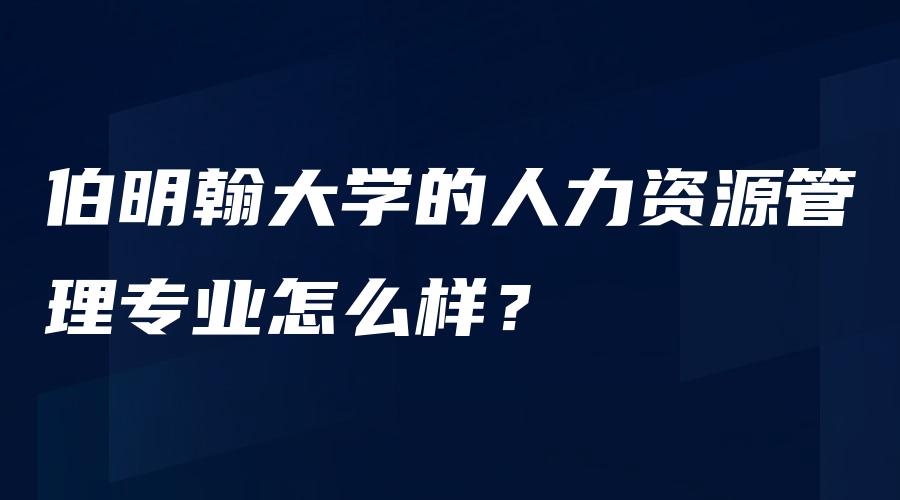 伯明翰大学的人力资源管理专业怎么样？