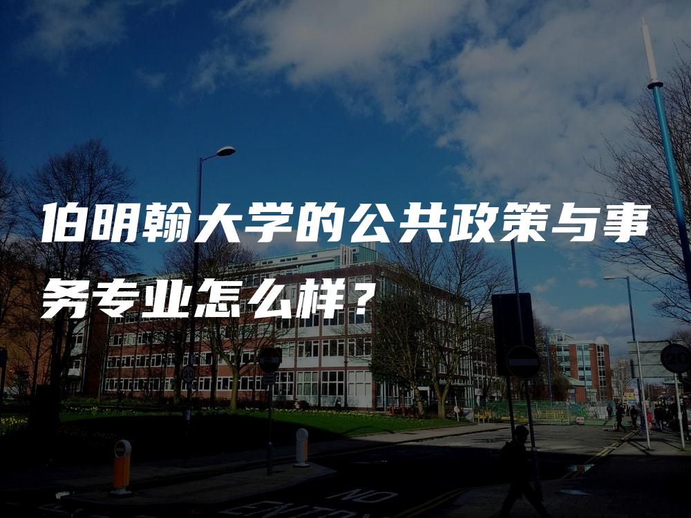 伯明翰大学的公共政策与事务专业怎么样？