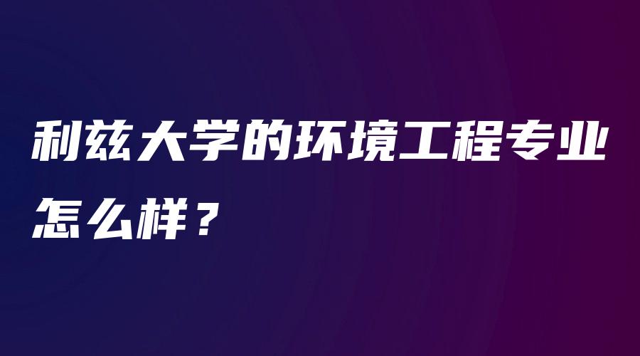 利兹大学的环境工程专业怎么样？