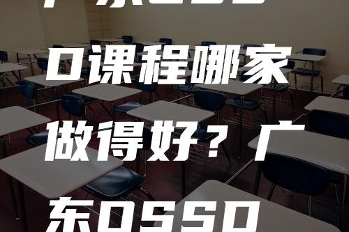 广东OSSD课程哪家做得好？广东OSSD课程介绍