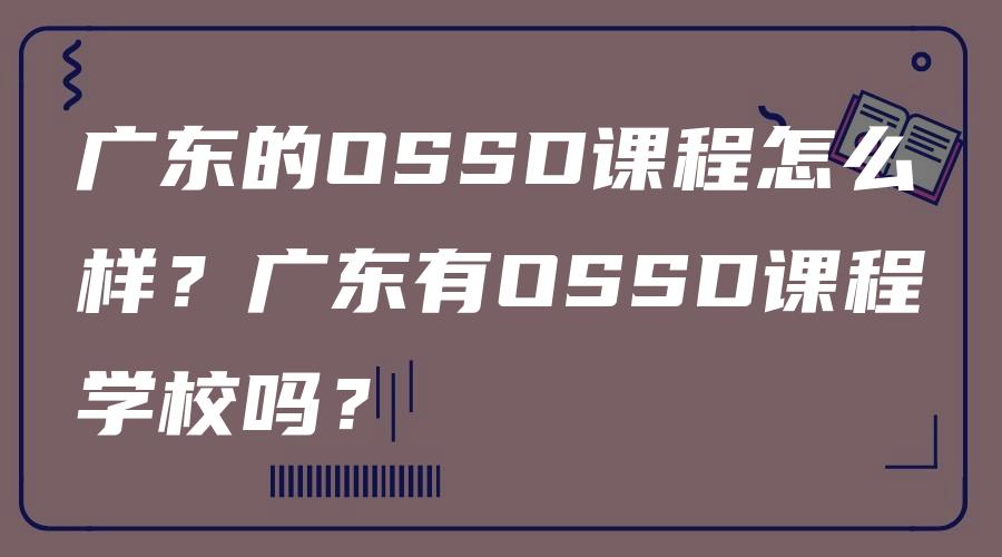 广东的OSSD课程怎么样？广东有OSSD课程学校吗？