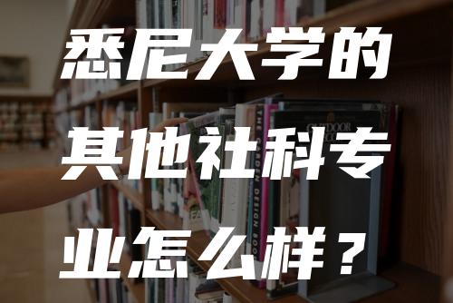 悉尼大学的其他社科专业怎么样？