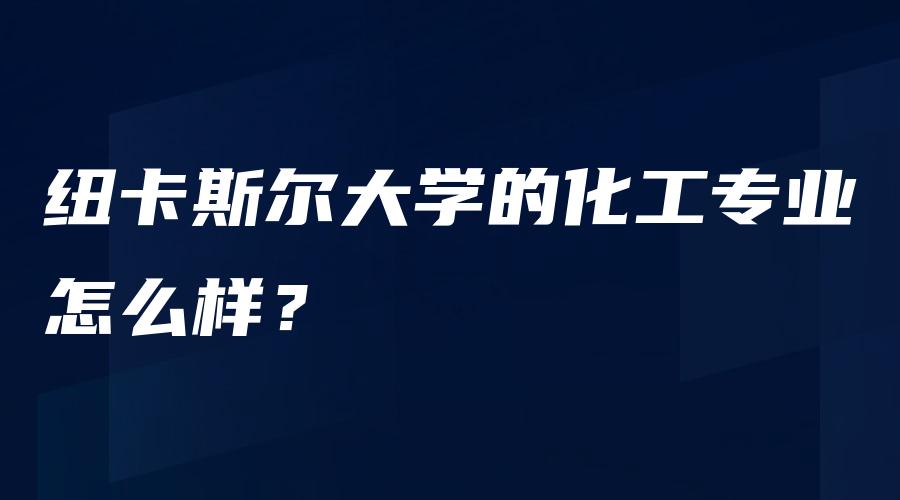 纽卡斯尔大学的化工专业怎么样？