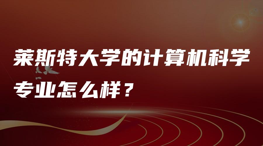 莱斯特大学的计算机科学专业怎么样？