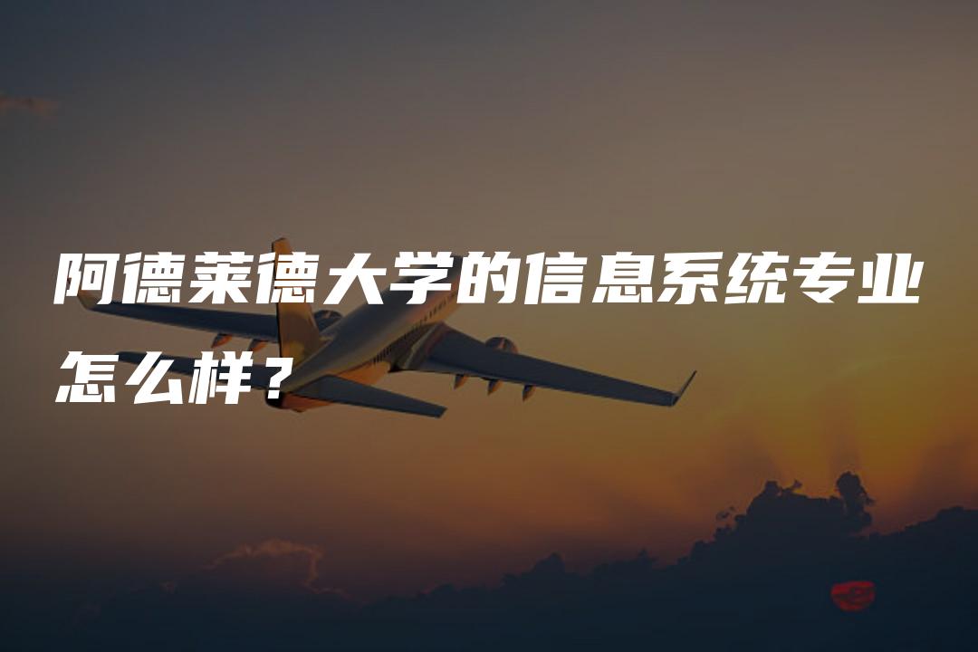 阿德莱德大学的信息系统专业怎么样？