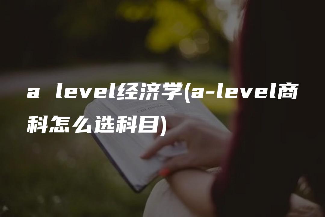 a level经济学(a-level商科怎么选科目)