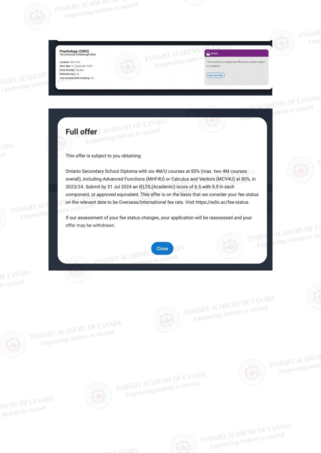 【Offer季】高二转轨英思德全日制学历课程，逆袭斩获爱丁堡大学Offer！插图