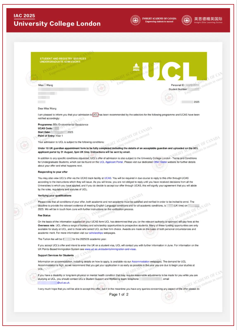 新增喜报 | 英美加澳港名校offer捷报频传，英思德全日制学员25申请季大丰收！插图3